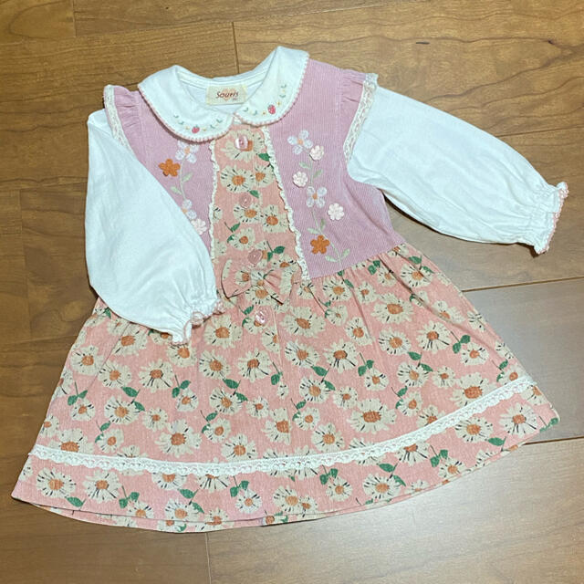 Souris(スーリー)のスーリー　ワンピース、シャツ　90 キッズ/ベビー/マタニティのキッズ服女の子用(90cm~)(ワンピース)の商品写真