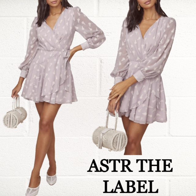 ★SALE☆【ASTR THE LABEL】AJAレディースVネックラップドレス