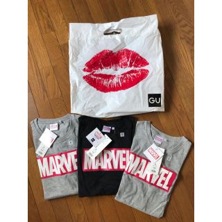 ジーユー(GU)の新品未使用　タグ付き　GU MARVEL ロゴ　Tシャツ　3枚セット(Tシャツ/カットソー(半袖/袖なし))