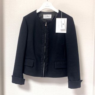 courreges  クレージュ　ノーカラージャケット黒　サイズM