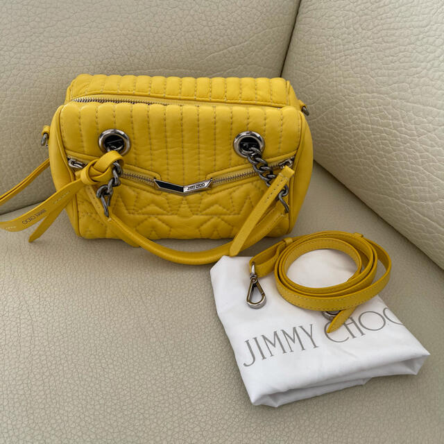 jimmychoo美品❤️ジミーチュウ　レザー　2way ハンドバッグ　イエロー