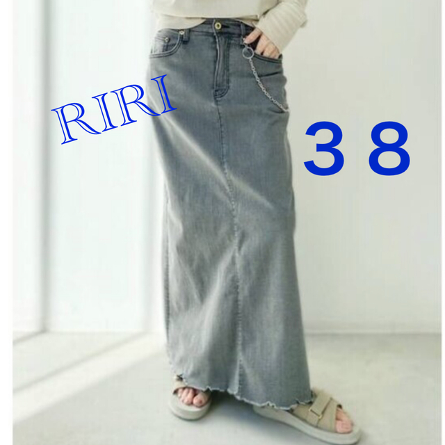 グッドグリーフ DENIM LONG SK with Chain グレー 38