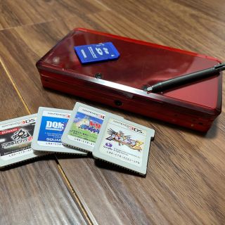 ニンテンドー3DS(ニンテンドー3DS)の3DS本体＋SDカード（2GB）＋ソフト4本(携帯用ゲーム機本体)