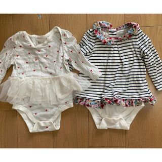 ベビーギャップ(babyGAP)のbaby GAP ロンパース 花柄 ハート ボーダー 70 80 チュール(ロンパース)