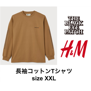 H&M black eye patch ロングTシャツ