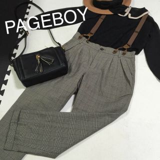 ページボーイ(PAGEBOY)のariさま専用 お取り置きPAGEBOY サス付きチェック柄パンツ(カジュアルパンツ)