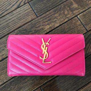 サンローラン(Saint Laurent)のイブサンローランピンク長財布(財布)