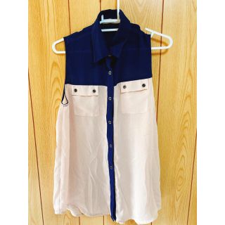 アズールバイマウジー(AZUL by moussy)のAZUL シャツタンクトップ(カットソー(半袖/袖なし))