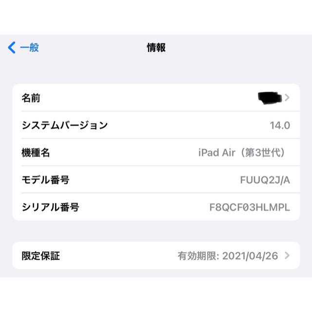 iPad Air3 256GB Wi-Fiモデル