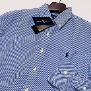 ポロラルフローレン(POLO RALPH LAUREN)の①点のみ☆新品 ラルフローレン ストライプボタンダウン クラシックフィットM(シャツ)