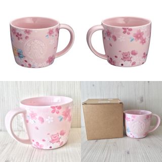 スターバックスコーヒー(Starbucks Coffee)の1点のみ 台湾 スターバックス 春 桜商品 クマ ベアリスタ マグカップ ピンク(食器)