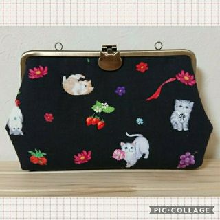 フランシュリッペ(franche lippee)の専用です♪大きながま口ポーチ＊いたずらねこ＊(ポーチ)