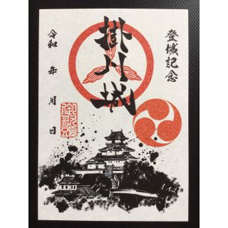 日本百名城 御城印 登城記念 掛川城 静岡県 掛川市 御朱印 墨城画入り 限定品(印刷物)