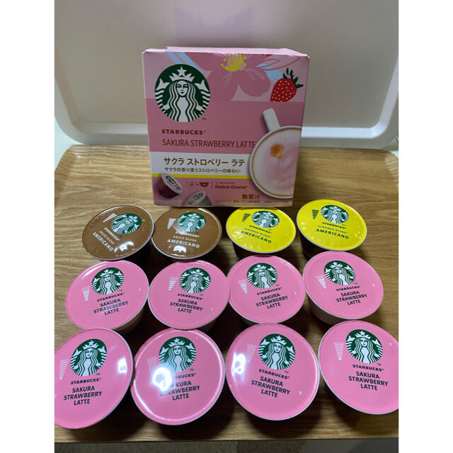 Starbucks Coffee(スターバックスコーヒー)のネスレ　ドルチェグスト　スタバ　サクラストロベリーラテ　他　８杯分 食品/飲料/酒の飲料(コーヒー)の商品写真