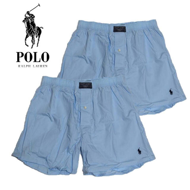 POLO RALPH LAUREN(ポロラルフローレン)の 《ポロ ラルフローレン》新品 トランクス2枚 サックス L(W84~94) メンズのアンダーウェア(トランクス)の商品写真