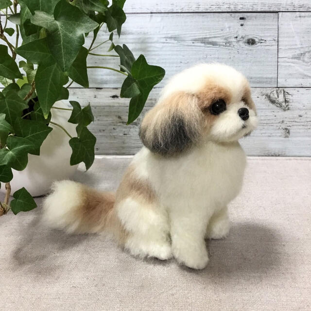 羊毛フェルト　犬　シーズー ハンドメイドのぬいぐるみ/人形(ぬいぐるみ)の商品写真