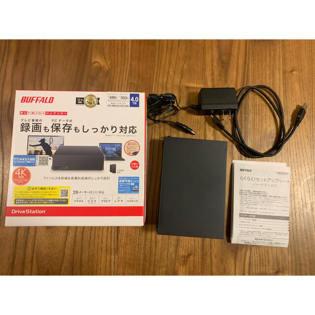 Buffalo(バッファロー)のバッファロー　外付けHDD HD-NRLD4.0U3-BA スマホ/家電/カメラのテレビ/映像機器(テレビ)の商品写真