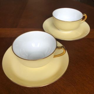 オオクラトウエン(大倉陶園)の【美品】大倉陶園★色蒔きクリーム★C/S ペア(食器)