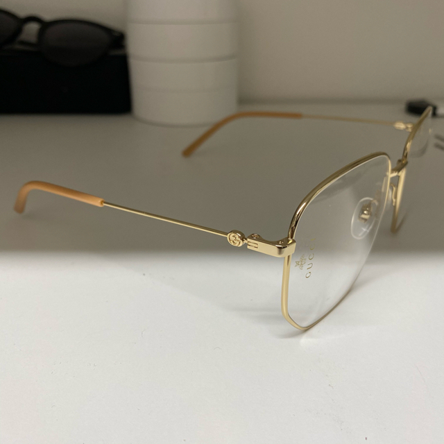 Gucci - GUCCI スクエアフレーム メタル サングラス ゴールドの通販 by