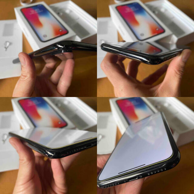 iPhone(アイフォーン)のiphoneX simフリー　スペースグレー　256GB  シリコンケース付 スマホ/家電/カメラのスマートフォン/携帯電話(スマートフォン本体)の商品写真