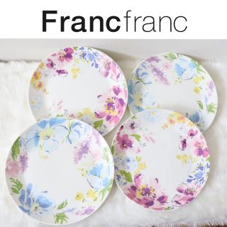 フランフラン(Francfranc)の❤新品 フランフラン プロス プレート 4枚セット Lサイズ【ピンク】❤(食器)