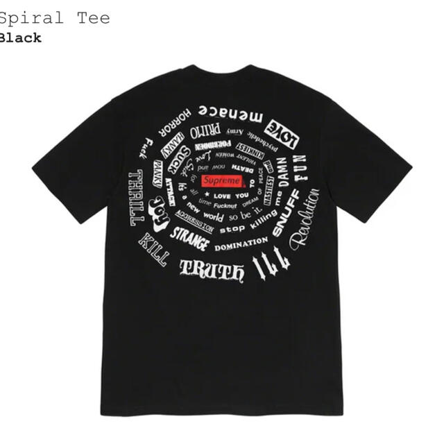 supreme spiral tee  スパイラル Tシャツ 黒 S