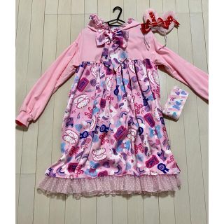 アンジェリックプリティー(Angelic Pretty)のAngelic pretty カットワンピ　ソックス　リリカルバニーカチューシャ(ひざ丈ワンピース)