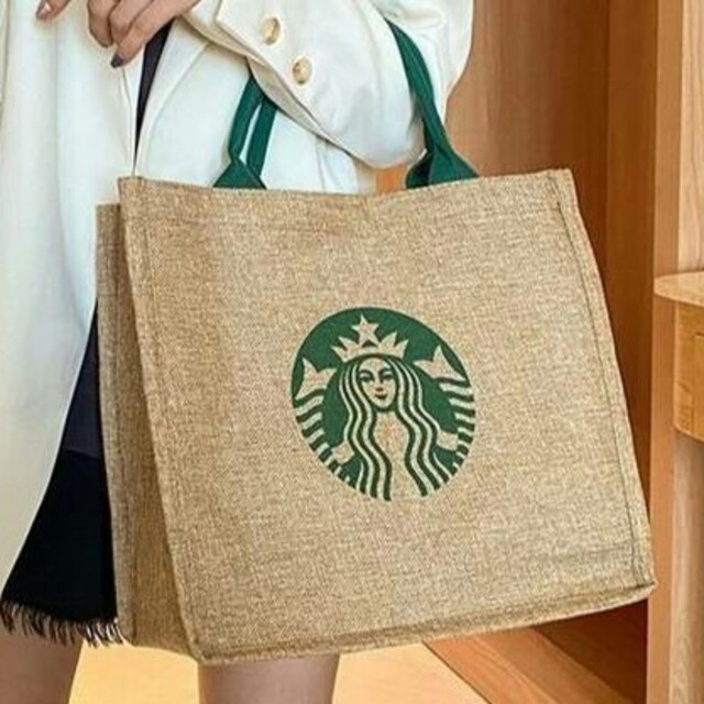 Starbucks Coffee(スターバックスコーヒー)のスターバックス スタバ STARBUCKS トートバッグ ジュート エコバッグ レディースのバッグ(トートバッグ)の商品写真