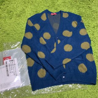 シュプリーム(Supreme)のsupreme Brushed Polka Dot Cardigan navy(カーディガン)