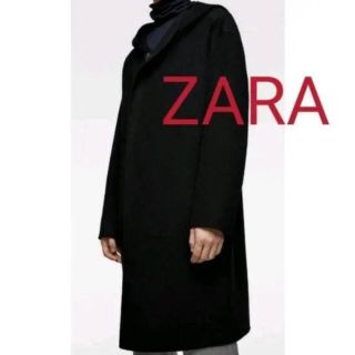 ザラ(ZARA)のzara  フード付きコート(チェスターコート)