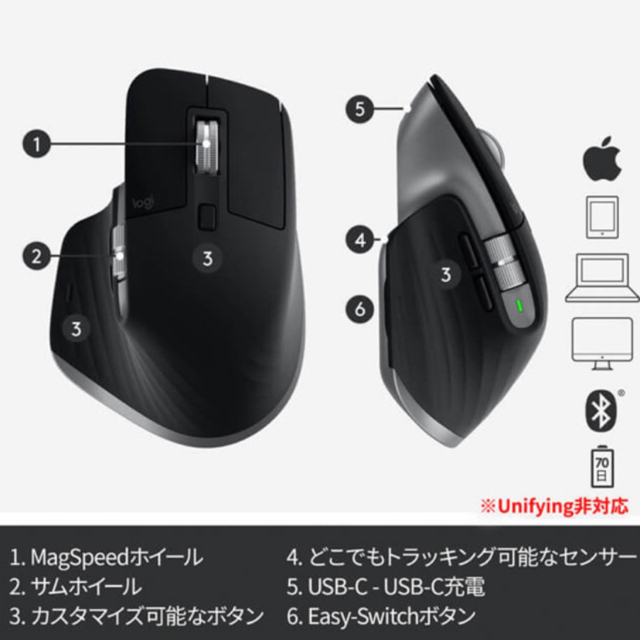 【即日発送】MX MASTER 3 for Mac ロジクールマウス【美品】 スマホ/家電/カメラのPC/タブレット(PC周辺機器)の商品写真