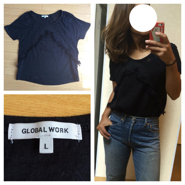 GLOBAL WORK(グローバルワーク)のグローバルワーク/フリンジ刺繍TOPS レディースのトップス(Tシャツ(半袖/袖なし))の商品写真