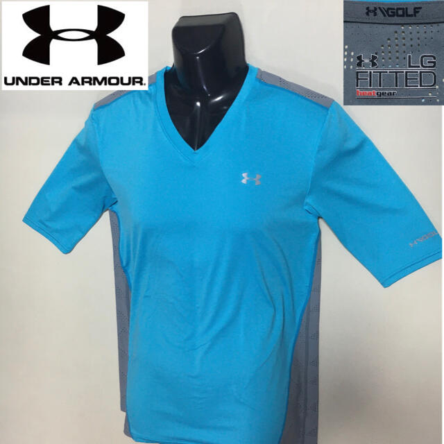 UNDER ARMOUR(アンダーアーマー)のアンダーアーマー  ゴルフ ヒートギア シャツ ブルー  Lサイズ スポーツ/アウトドアのゴルフ(ウエア)の商品写真