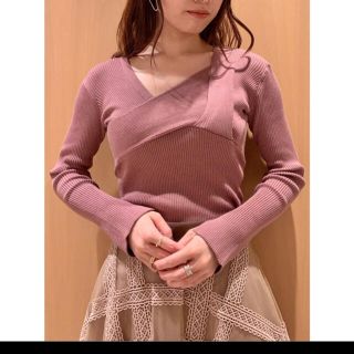 スナイデル(SNIDEL)のsnidel♡新品未使用アシメクロスリブニットピンク♡(カットソー(長袖/七分))