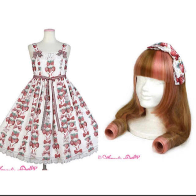 Angelic Pretty(アンジェリックプリティー)のAngelic pretty strawberry doll ジャンパースカート レディースのワンピース(ひざ丈ワンピース)の商品写真
