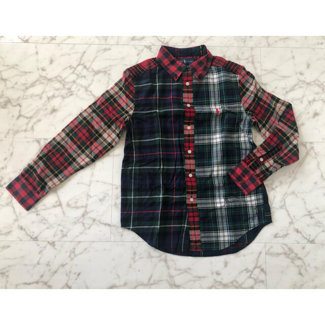 新品 キッズ ポロラルフローレン チェック シャツ 150cm チェックシャツ150cm