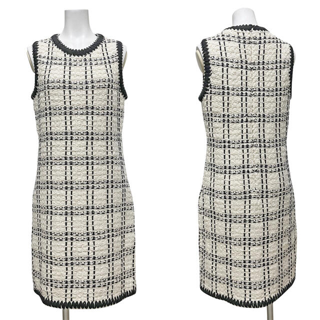 激安大特価!】 Tory Burch - 新品トリーバーチ ツイードワンピース 白 長期在庫品 新品 トリーバーチ ワンピース ひざ丈ワンピース