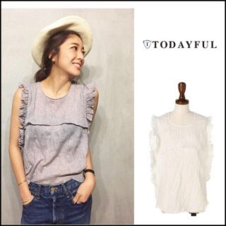 トゥデイフル(TODAYFUL)の大人気レア♡リネンフリルトップスtodayful(シャツ/ブラウス(半袖/袖なし))