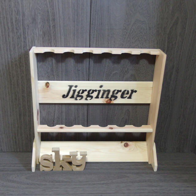 ロッドスタンド 6本  Jigginger ver.　国産ヒノキ製 完成品