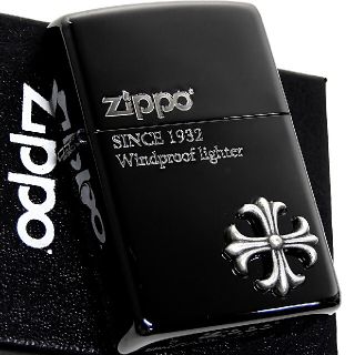 ジッポー(ZIPPO)の(送料込み)ZIPPO◇クロスメタル◇彫り/銀◇ブラック◇新品◇ジッポ(タバコグッズ)