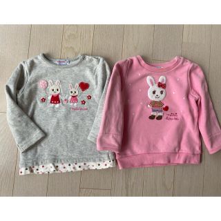 ミキハウス(mikihouse)のミキハウス　うさこトレーナー　2枚セット　90cm(Tシャツ/カットソー)