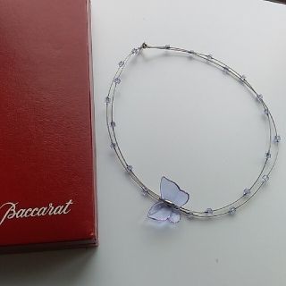 バカラ(Baccarat)の【超美品】BACCARAT バカラ バタフライ チョーカー シルバー クリスタル(ネックレス)