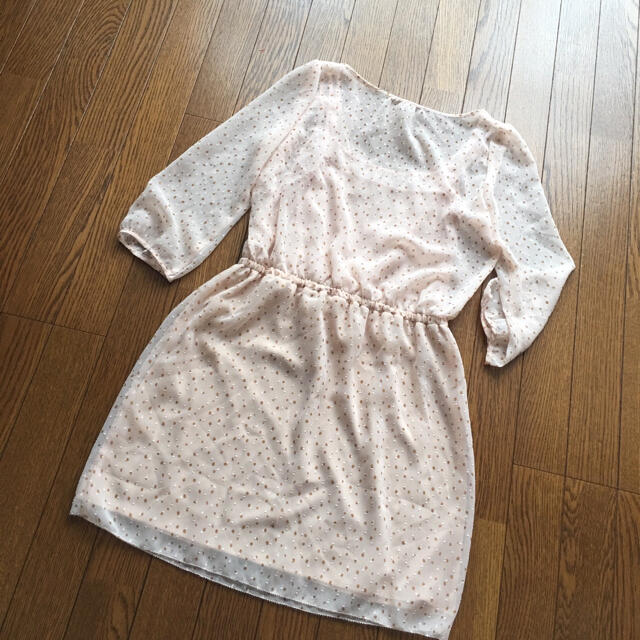 PROPORTION BODY DRESSING(プロポーションボディドレッシング)の美品☆プロポーション 水玉 シフォン ドットワンピース レディースのワンピース(ひざ丈ワンピース)の商品写真