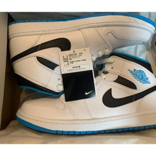 ナイキ(NIKE)のAir Jordan 1 Mid White Laser Blue ジョーダン　(スニーカー)