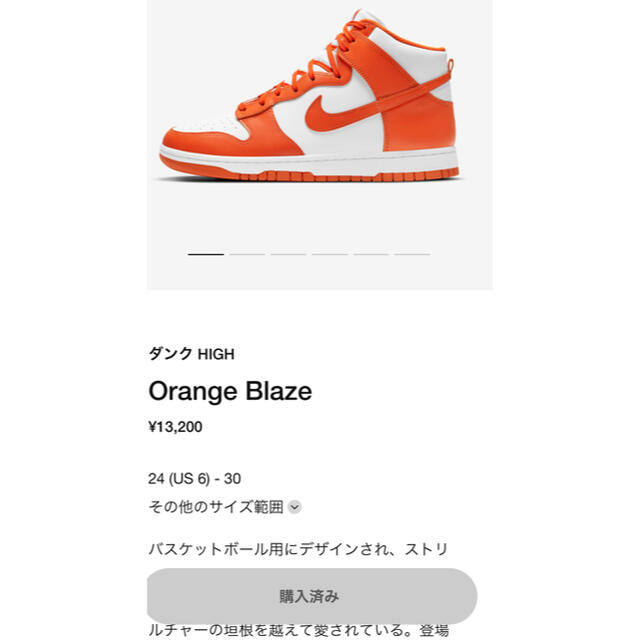 NIKE ダンク High ORANGE blaze