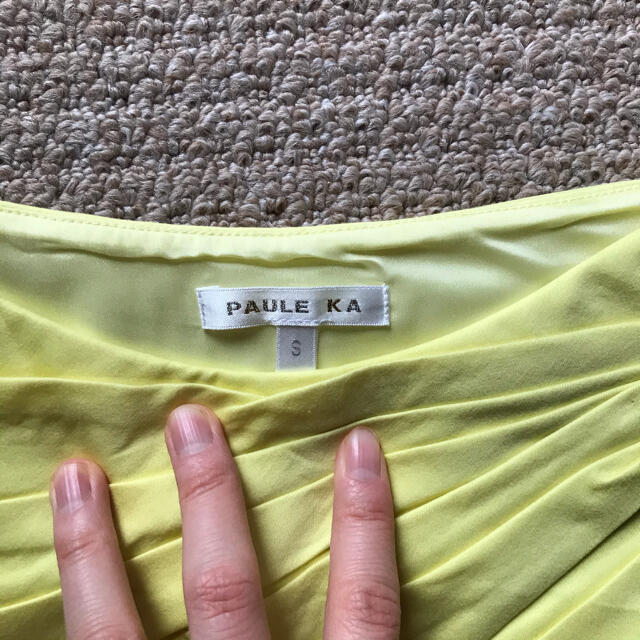 PAULE KA(ポールカ)の断捨離中！美品！ポールカ☆異素材シャーリング切り替えトップス レディースのトップス(カットソー(半袖/袖なし))の商品写真