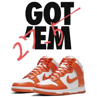 ナイキ(NIKE)のNIKE ナイキ 27.5 ダンク DUNK High orange　(スニーカー)