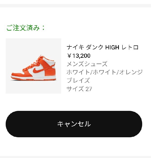 NIKE(ナイキ)のNIKE DUNK HIGH RETRO “Orange Blaze” メンズの靴/シューズ(スニーカー)の商品写真