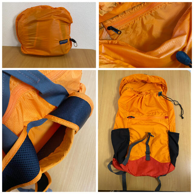 patagonia(パタゴニア)のパタゴニア　オレンジ色パッカブルリュック　少し難あり メンズのバッグ(バッグパック/リュック)の商品写真