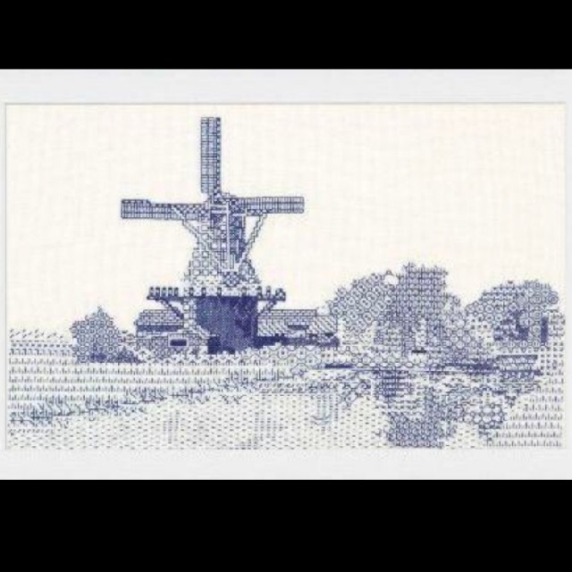 ブラックワーク.刺し子図案「風車」 ハンドメイドの素材/材料(型紙/パターン)の商品写真